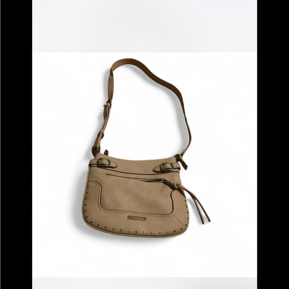 FRYE AND CO. Tan Shoulder Bag with Stud Accents vintage y2k